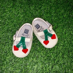 Cherry detail baby shoes 0-6m